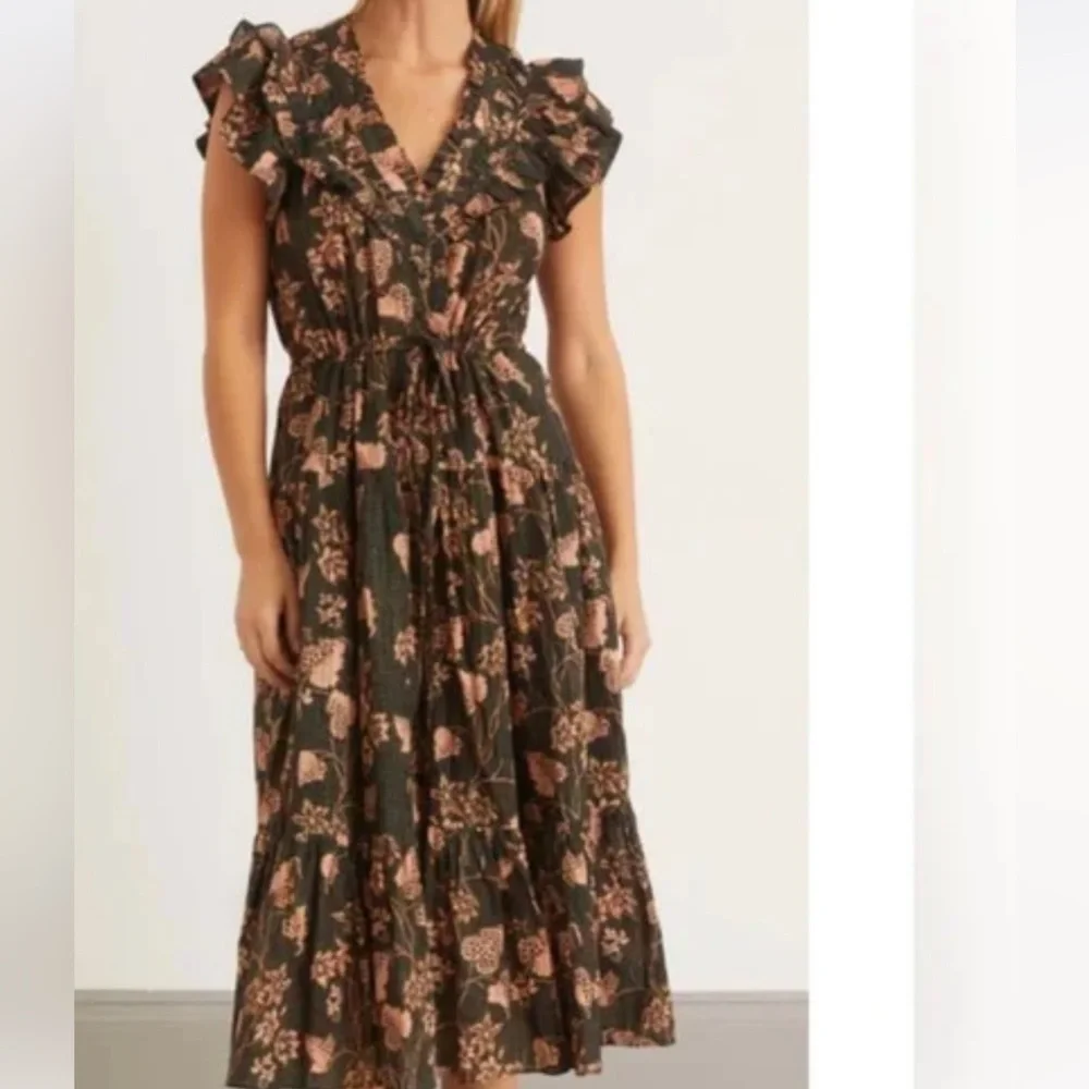Ulla Johnson Romina Midi Dress in Balsam Sz 8 - Picture 2 of 5